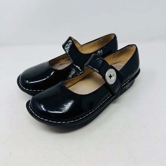 Alegria Paloma Black Patent Leather Mary Jane Comfort Shoes Size 40 - Picture 1 of 11